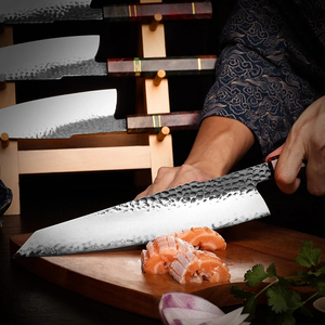 Cuchillos de cocina Grandsharp de 9.5'' forjados a mano, 3 capas de acero japonés AUS10, cuchillo Kiritsuke con mango de madera solidificada - Product Image 3