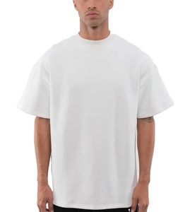 เสื้อยืดพิมพ์ลายสกรีนของผู้ชายเสื้อยืดผ้าฝ้าย100% น้ำหนักมากแบบกำหนดเองเสื้อยืดบ็อกซี่ขนาดใหญ่พิเศษคอกลมว่างเปล่า - Product Image 4