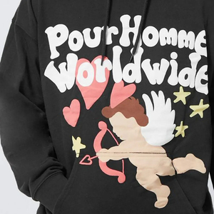 Sudaderas con capucha de felpa de algodón con estampado de pantalla completa personalizadas Unisex Sudadera con capucha de invierno transpirable de secado rápido para hombres-Venta al por mayor de alta calidad - Product Image 3