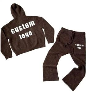 Conjunto de Chándal de Mohair con Estampado, Sudadera con Cremallera y Pantalones, Chándal de Mohair Personalizado - Product Image 1