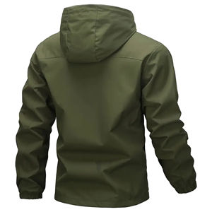 Men's Customizable Windproof Hooded <b>Cardigan</b> Jacket for <b>Spring</b> Autumn All-Match Solid Color Sports Outdoor Stand High Street - Product Image 4