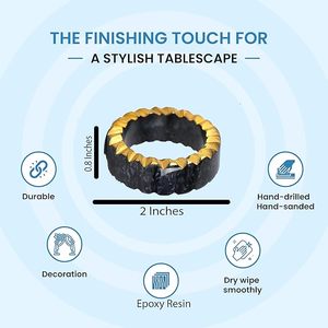 Super Luxury Rustic Napkin Ring Unique Vintage Shaped Wood and <b>Epoxy</b> Resin Exclusive Wedding Party <b>Table</b> Decor - Product Image 2