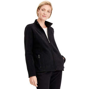 Giacca in Pile Antivento Zeroproof con Zip per Donna Karen Scott, Collo Alto, Colore Nero, Taglia Piccola, per l'Autunno - Product Image 1