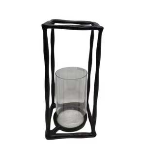 Bougeoir élégant en fer et bois de créateur de luxe décoratif de meilleure qualité finition de couleur grise pour la décoration intérieure disponible - Product Image 3