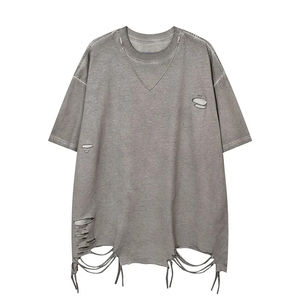 Camisetas personalizables para hombre con efecto desgastado, 100% algodón, estilo urbano, impresión personalizada, todos los colores disponibles, camisetas con efecto desgastado. - Product Image 1