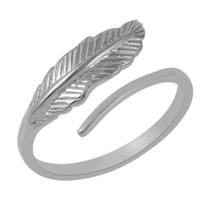 Bague de luxe en argent Sterling 925 pour femmes réglable en forme de feuille simple bijoux d'orteil accessoire cadeau fin - Product Image 5