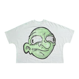 T-shirt personnalisé imprimé en coton biologique 250 GSM pour homme, coupe carrée, court et oversize, couleur blanche, impression DTF, hauts carrés - Product Image 4