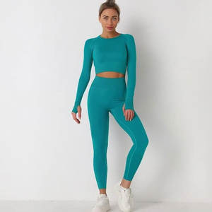 OEM 2025 Latest Style Women's High Waist Yoga Wear Casual Solid <b>Bra</b> Legging Seamless Gym Fitness Online Sale - Product Image 1