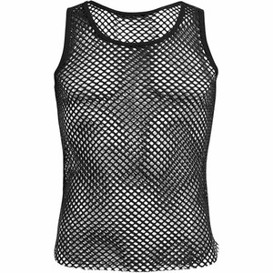 Débardeurs haute performance respirants grande taille pour hommes Logo personnalisé ou texte imprimé col rond vêtements d'entraînement débardeurs en vente - Product Image 5