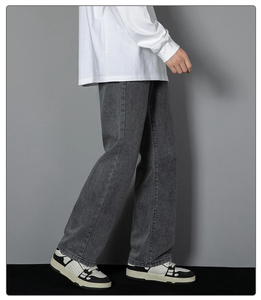 Jeans en denim déchiré de haute qualité pour hommes, taille mi-haute, style vintage Y2K, hip-hop, 100% coton, écologique, personnalisable - Product Image 2