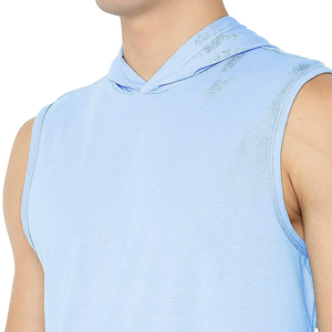 Custom Logo <b>Men's</b> <b>Sleeveless</b> Workout <b>Hoodie</b> Light Weight New Design Gym Wear for Winter Plain Dyed Summer Gym Wear - Product Image 6