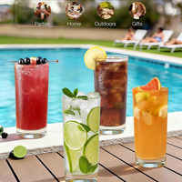 Vaso Highball de Cristal Premium de 310 ml, Base Gruesa, Fondo Resistente, Transparente, para Bebidas, Cócteles, para el Hogar, Hotel, Fiestas