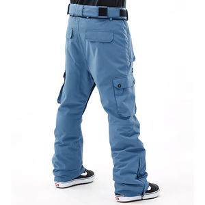 Pantalones de esquí impermeables y transpirables para hombre al por mayor, pantalones cargo holgados negros para snowboard, pantalones de nieve con bolsillos con cremallera para esquí y snowboard - Product Image 3