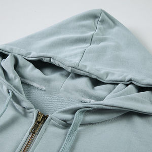 Sudadera con capucha y cremallera de algodón 100% para mujer a la moda a prueba de viento invierno otoño tejido de punto impreso Technics precio al por mayor - Product Image 6