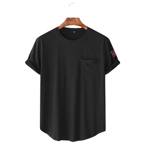Hot Selling Keywords Drop Shoulder Best Quality Custom Made <b>Mens</b> Solid Color 100% Cotton Knitted Breathable Eco-Friendly <b>Short</b> - Product Image 4