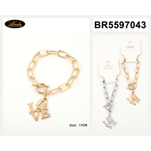 Love Charm alla moda bracciale elegante Design metallico per uomo e donna
