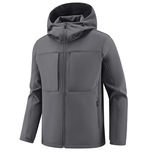 Peau de requin Soft Shell Randonnée Vestes Hommes Coupe-Vent Imperméables Vestes Hommes À Capuche Bomber Manteaux - Product Image 4