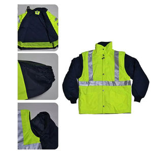 เสื้อแจ็คเก็ตผ้าแคนวาสสะท้อนแสงสำหรับฤดูหนาว ผู้ชาย ผู้หญิง เสื้อคลุมทำงานแบบสะท้อนแสง มองเห็นได้ชัด กันน้ำ กันหนาว มีแผ่นป้องกันด้านหน้า - Product Image 3