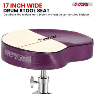 5 Core <b>Drum</b> Throne 4 Padded Guitar Stool Drummer Chair Adjustable Musician Seat - Product Image 3