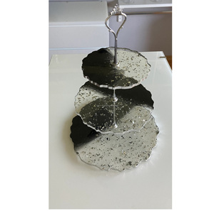 Soporte de postre para pastel de 3 niveles de resina de diseño estándar, círculo redondo con soporte de latón para boda, herramientas decorativas para pastel de resina - Product Image 1