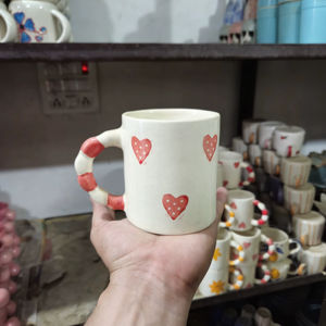 เครื่องถ้วยชามชาพิมพ์ลายหัวใจแก้วเซรามิควันวาเลนไทน์ของขวัญคู่รักคู่กาแฟถ้วยชา - Product Image 1