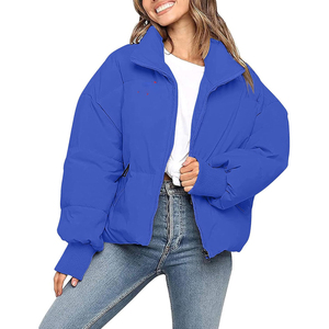 Chaqueta acolchada de alta calidad de Color azul para mujer, nueva moda, chaqueta de invierno acolchada transpirable, peso ligero - Product Image 1