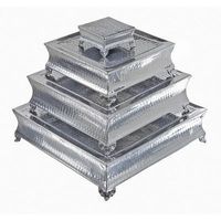 Support à gâteau rond moderne en laiton avec finition nickel, écologique, compatible lave-vaisselle, fabrication de haute qualité, CMC-CS46