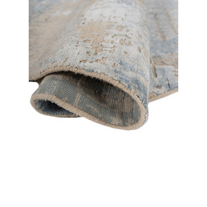 Tapis en laine et soie de bambou noué à la main Kavi gris et noir, motif abstrait pour salon d'adolescent - Modèle Théorie du Chaos Esk-9014(Fr)(Va) - Product Image 2