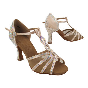 Scarpe da ballo latino molto belle S1009CC scarpe da ballo da sala con fodera in raso traspirante e modello di soletta in PU/gomma - Product Image 1
