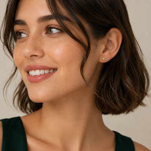JJBRAVO Pendientes de Oro Sólido de 14k 585 con Doble Círculo Abierto y Circonitas para Mujer, Joyería Fina Contemporánea y Elegante, Venta al por Mayor OEM ODM - Product Image 2