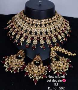 Conjunto de Collar de Perlas Chapado en Oro Tradicional de Última Moda al por Mayor de Indan 2024 para Mujer - Product Image 2