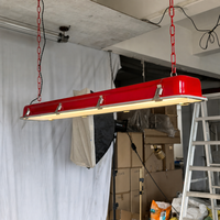 Luminaire suspendu moderne industriel rouge à double tube pour restaurant, bar, café, loft