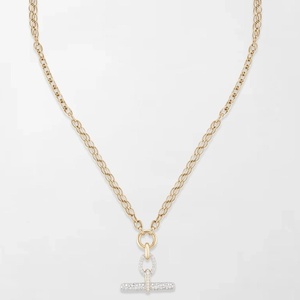 Collier en or jaune 14 carats avec diamants de laboratoire ronds de 2,35 carats, serti en T, qualité GH-VS, pour mariage, fiançailles ou soirée. - Product Image 2
