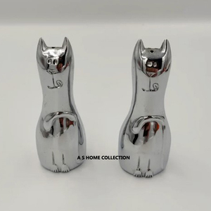 Juego de tarros de sal y pimienta de vidrio transparente de lujo de metal dorado y vidrio decorativo - Product Image 2