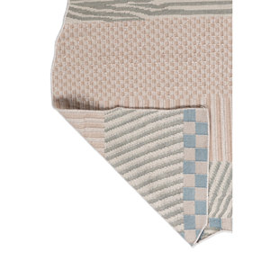 Alfombras de Lana Tejidas a Mano en Color Marfil con Diseño Geométrico de Cuadros para el Hogar, Rectangulares de 9x12, con Diseño de Diamantes para Pasillo, Sala de Estar y Dormitorio - ADWP-13084 - Product Image 5