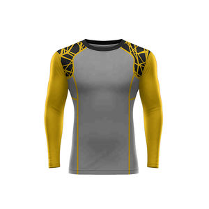 Hot Sale <b>MMA</b> <b>Rash</b> <b>Guard</b> Slim Fit Style Custom Men's Fitness Wear Long Sleeve Compression Shirts - Product Image 6