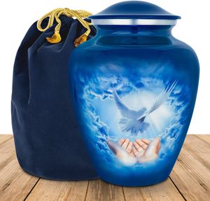 Urna de cremación de Metal de latón de estilo americano, juego de 5 suministros funerarios para cenizas de adultos y mascotas, urnas de preservación de memoria de recuerdo - Product Image 2