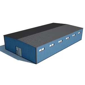 Hangar d'atelier industriel, grande maison préfabriquée, structure en acier, entrepôt