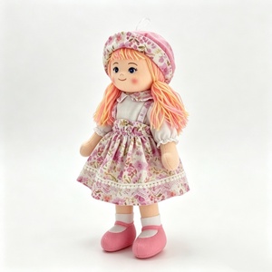 customized Soft Cloth Girl <b>Doll</b>,Pink Floral Rag <b>Doll</b>,Handmade Fabric Plush <b>Doll</b> - Product Image 5
