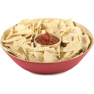 Fichas de bambú verde hilado con núcleo bohemio y cuenco de inmersión hecho a mano, patatas fritas de bambú hilado rojo y plato de inmersión para servir comida, aperitivos, utensilios de cocina - Product Image 4