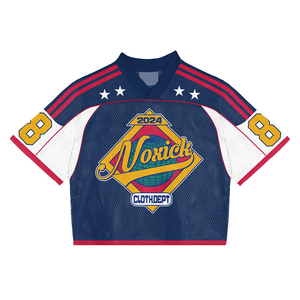 Maillot de football recadré 100% polyester personnalisé imprimé numériquement t-shirt en maille carrée surdimensionnée à séchage rapide vêtements de sport de football pour hommes - Product Image 3