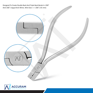 Alicate Manual para Formar Arcos Linguales Accuram, 13.5cm, Herramienta de Doble/Triple Curvatura Posterior, Instrumentos Dentales de Acero Inoxidable, CE - Product Image 3