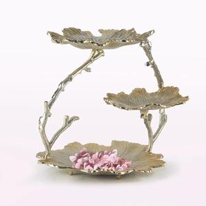 Bandeja de Servicio de Metal Chapada en Oro con Forma de Hoja de Aluminio de Alta Calidad, Tamaño Personalizado, Certificación CE, Bandeja para Alimentos para Aperitivos y Dulces - Product Image 3