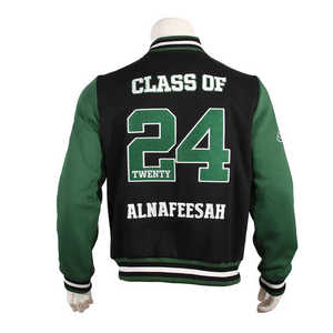 Chaqueta bomber de piloto verde callejero de nuevo diseño con parches de chenilla bordado elegante chaquetas universitarias con letras de graffiti - Product Image 4
