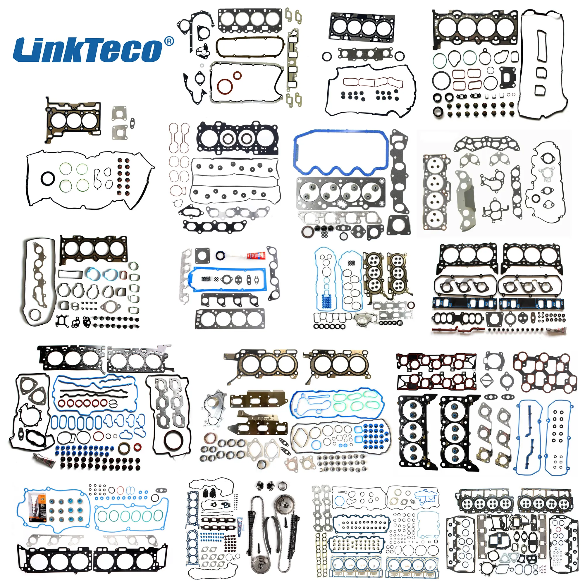 linkteco Motorüberholung kompletter Dichtungsbausatz Zylinderkopf Dichtungsbausatz für Ford E-150 E-250 E-450 f150 f350 5.4 6.4 HS9790PT12