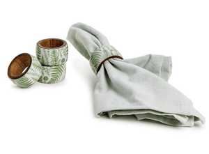 Anneau de serviette en bois de manguier de haute qualité, personnalisé, style floral, durable, écologique, toutes saisons, en stock, pour la cuisine et la salle à manger, prix raisonnable - Product Image 2