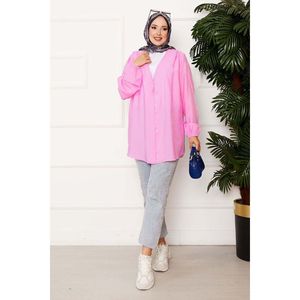 Camisa Kimono Casual Rosa con Botones al Frente - Product Image 1