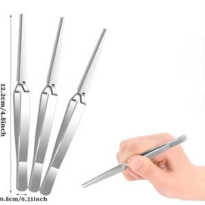 Stainless Steel Reverse Action Tweezers Self Closing <b>Precision</b> <b>Tool</b> for Eyelash Extension Eyebrow Chin and Nose Hair Plucking - Product Image 1