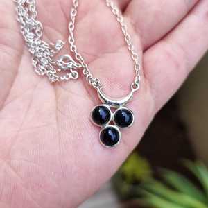 Handmade 925 <b>Solid</b> Sterling <b>Silver</b> Pendant Locket Chain <b>Necklace</b> Black Onyx Boho Style for Women Gift for Her - Product Image 4