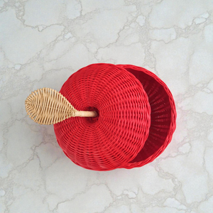Panier à fruits en osier, panier de rangement en rotin en forme de pomme pour la chambre de bébé, la chambre d'enfant, la décoration de la chambre à coucher, fabriqué au Vietnam - Product Image 3